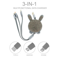 3 IN 1 UNIVERSAL USB CHARGER RETRACTABLE CABLE