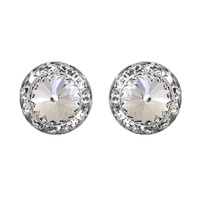 15MM Rondelle Swarovski Crystal Post Earrings