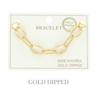 GOLD PLATED TEXTURED CHAIN BRACELET