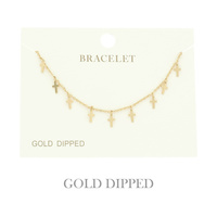 GOLD PLATED CROSS CHARM BRACELET