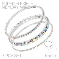 CRYSTAL RHINESTONE BRACELET 3 PIECE SET