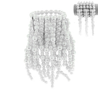 PEARL WATERFALL FRINGE DANGLE BRACELET STATEMENT PARTY EVENING OCCASION JEWELRY