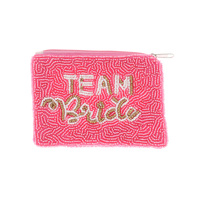 TEAM BRIDE SEED BEAD HANDMADE BACHELORETTE PARTY BEADED COIN BAG
