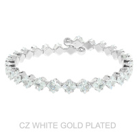 WHITE GOLD PLATED CZ TENNIS BRACELET
