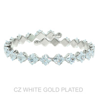 GOLD PLATED CZ GEMSTONE WRAP CUFF BRACELET