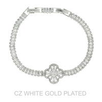 GOLD PLATED CZ QUATREFOIL TENNIS BRACELET