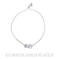 GOLD PLATED CZ QUATREFOIL PULL-CORD BRACELET