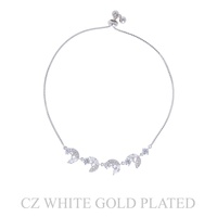 GOLD PLATED CZ VINE LINK SLIDER PULL-CORD BRACELET