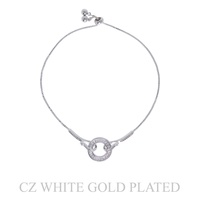 GOLD PLATED CZ OPEN CIRCLE PULL-CORD BRACELET