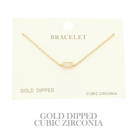 GOLD PLATED CZ SOLITAIRE BRACELET