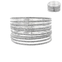 10 LINE RHINESTONE CUFF BRACELET W/GEMS