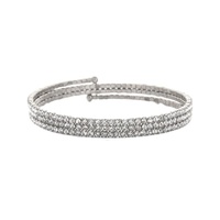SILVER CUTE 4 STONE COIL BRACELET