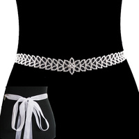 WEDDING PROM PETAL RHINESTONE BELT