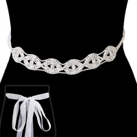 RHINESTONE WEDDING SASH TIE BELT