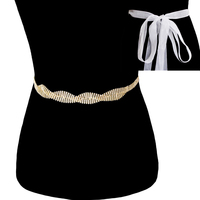 Rhinestone Wedding Tie Sash Belt Btm859Gcl