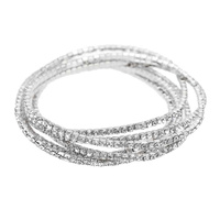 6 PC RHINESTONE STRETCH BRACELET