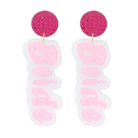 2-TIER "BRIDE" ACETATE GLITTER LONG DROP EARRINGS