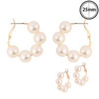 CLASSIC BRIDAL PEARL HOOP EARRINGS