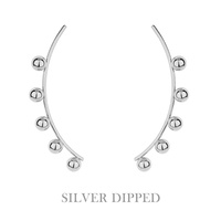 GOLD DIPPED VERTICAL BALL BEADED ARCH EARRINGS