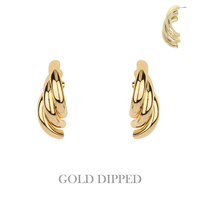 GOLD PLATED DOUBLE HOOP EARRINGS