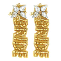 BRIDE TO BE SEED BEAD DROP EARRINGS - HEN PARTY BACHELORETTE PARTY JEWELRY