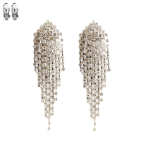 Rhinestone Clip Earrings