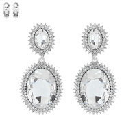 SUNBURST HALO STONE CLIP EARRING