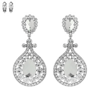 ABSTRACT GEM STONE CLIP EARRING