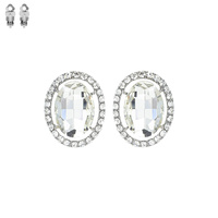 RECTANGLE PAVE CLIP EARRING
