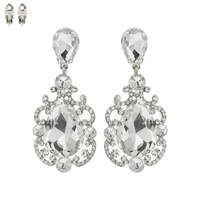 CHANDELIER STONE CLIP EARRING