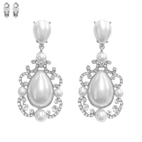 CHANDELIER STONE CLIP EARRING