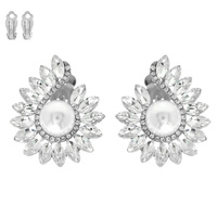 VINTAGE INSPIRED CRYSTAL WAVE CLIP-ON EARRINGS