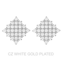 GOLD PLATED CZ KITE STUD EARRINGS
