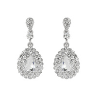 Dangly Teardrop With Stones Earrings