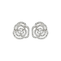 CRYSTAL RHINESTONE PAVE ROSE STUD EARRINGS