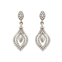 2-TIER CRYSTAL RHINESTONE TEARDROP DANGLE AND DROP EARRINGS