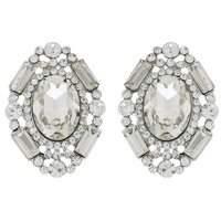 ART DECO RHINESTONE CLUSTER DROP EARRINGS