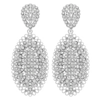 RHINESTONE CLUSTER CHANDELIER STUD EARRINGS