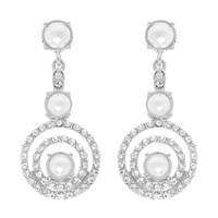 PEARL OPEN HALO POST DANGLE EARRINGS
