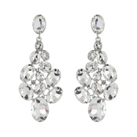 JEWELED CLUSTER POST METAL STONE ER