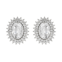 SUNBURST GLASS STONE STUD EARRING