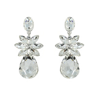MARQUISE CRYSTAL TEARDROP FLORAL STUD EARRINGS