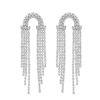 RHINESTONE PAVE SWIRL LOOP TEARDROP HALO DANGLE AND DROP EARRINGS