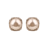 Pearl With Stones Stud Earrings Ewq15Swh
