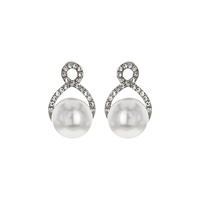 STONE INFINITY W/ PEARL STUDD EARRINGS