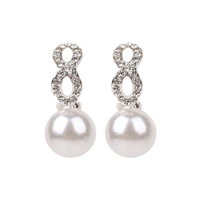 PEARL W/STONE SEMI HOOP ER