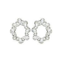 OVAL DROP DUAL DRESSY STONE EARRING