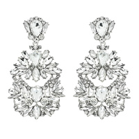 FASHION CRYSTAL GEMSTONE CHANDELIER DROP EARRINGS