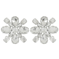 FLORAL CRYSTAL STUD EARRINGS