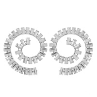CRYSTAL BAGUETTE SPIRAL DROP EARRINGS